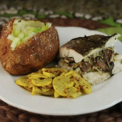 Baked Trout With Garlic &Amp; Mushrooms