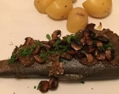 Baked Trout With Garlic &Amp; Mushrooms