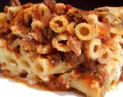 Baked Ziti With Thick Rich Meat Sauce