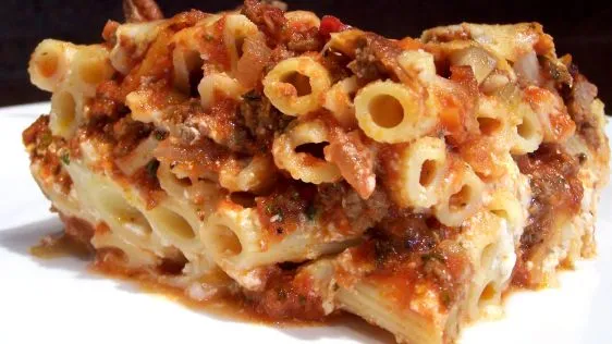 Baked Ziti With Thick Rich Meat Sauce