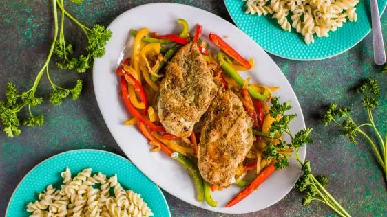 Balsamic Chicken Breasts With Peppers And