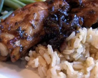 Balsamic Chicken Thighs With Red Onions