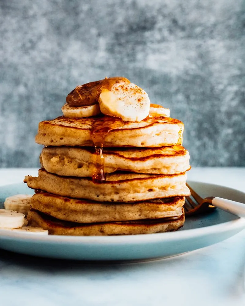 Banana Flax Pancakes With Blueberry Sauce