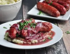 Bangers And Mash With Onion Gravy