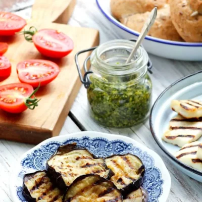 Barbecued Olive And Pesto Burgers