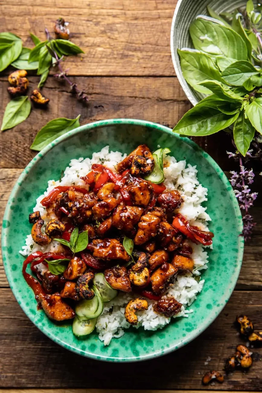 Basil Chicken And Cashew Nuts