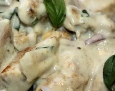 Basil Chicken In Coconut Curry Sauce