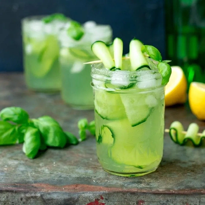 Basil Cucumber Gin Cooler