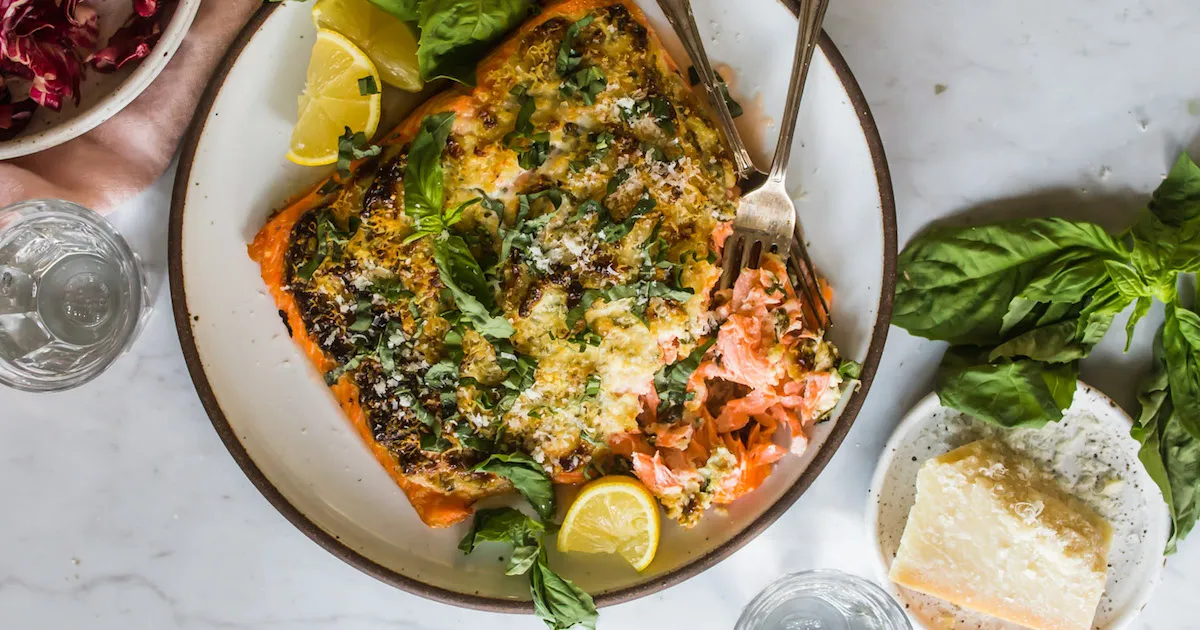 Basil-Parmesan Crusted Salmon Air Fryer Or Oven