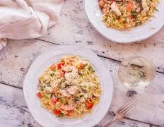 Basil Shrimp With Feta And Orzo