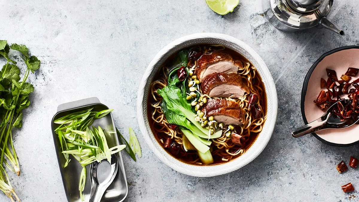 Bbq Duck And Ramen Soup