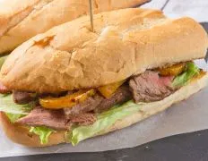 Bbq Steak &Amp; Peppers Sandwich