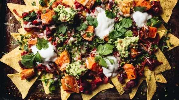 Bean And Sweet Potato Nachos