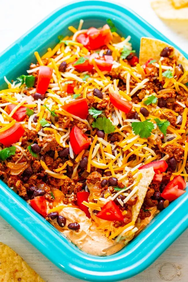 Beef And Black Bean Taco Dip