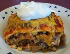 Beefy Layered Burrito Casserole