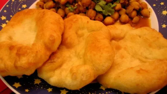 Bhaturais a fried bread often served at Chaat shops