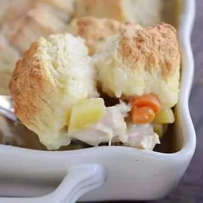 Biscuit-Topped Creamy Chicken Or Turkey