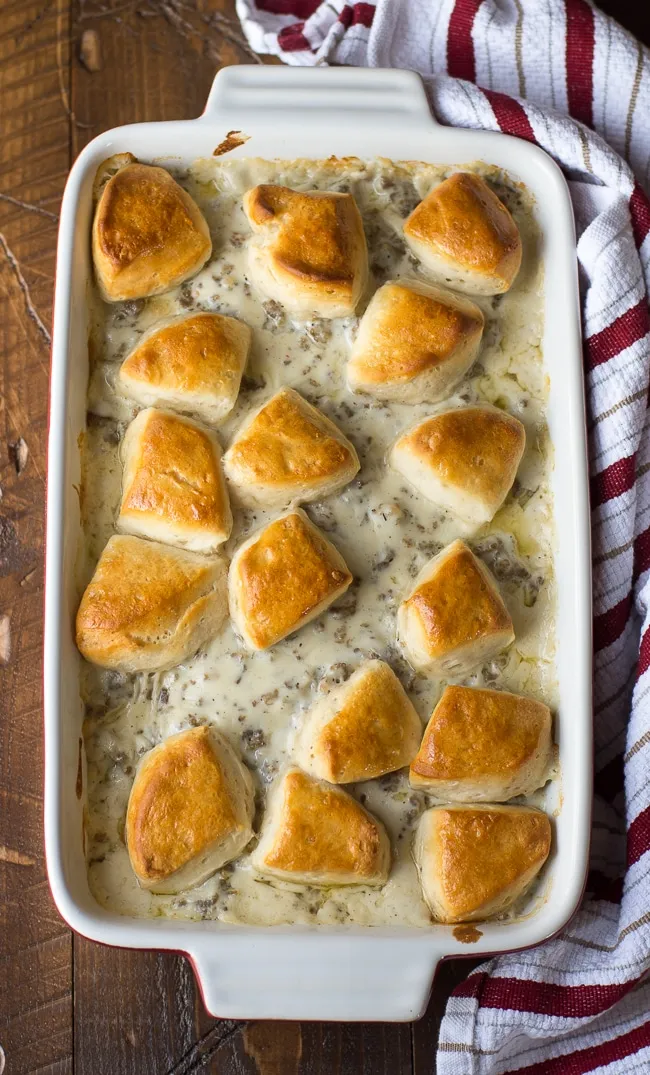 Biscuits & Gravy Breakfast Casserole