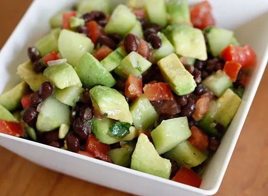 Black Bean, Avocado, Cucumber And Tomato Salad