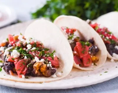 Black Bean &Amp; Corn Tacos With Radish Salsa