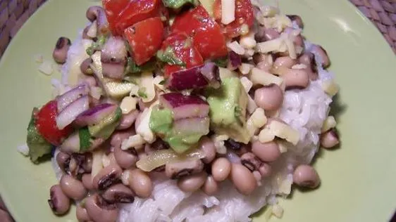 Black Eyed Peas With Coconut Rice And