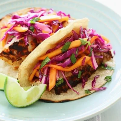 Blackened Fish Tacos With Cabbage Mango Slaw