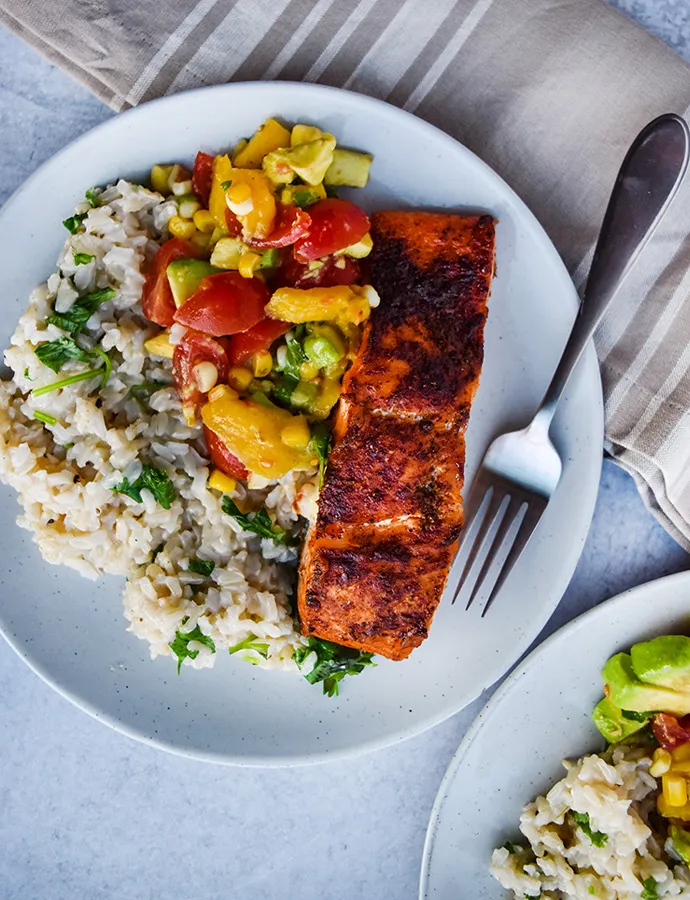 Blackened Salmon With Mango Salsa