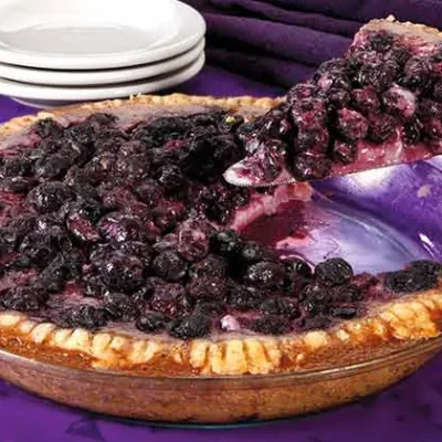 Blueberries And Cream Pie With No Roll Pie Crust