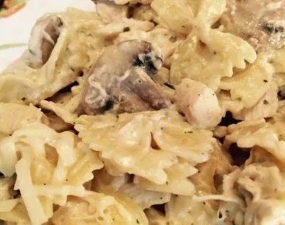 Bow Ties With Chicken And Asiago Cheese