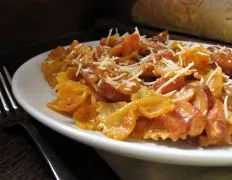 Bow Ties With Sausage, Tomato, And Cream