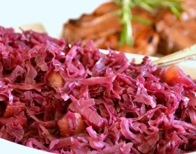 Braised Red Cabbage With Red Onion And Apples