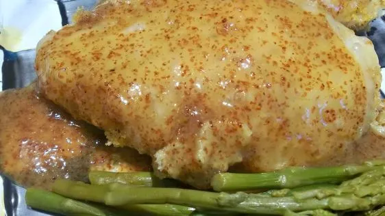 Brie Topped Dijon Chicken Breasts