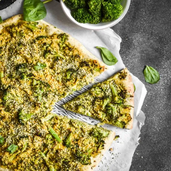 Broccoli Cheddar Puffy Pizza