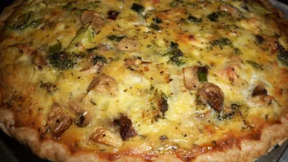 Broccoli Mushroom Feta Cheese Quiche