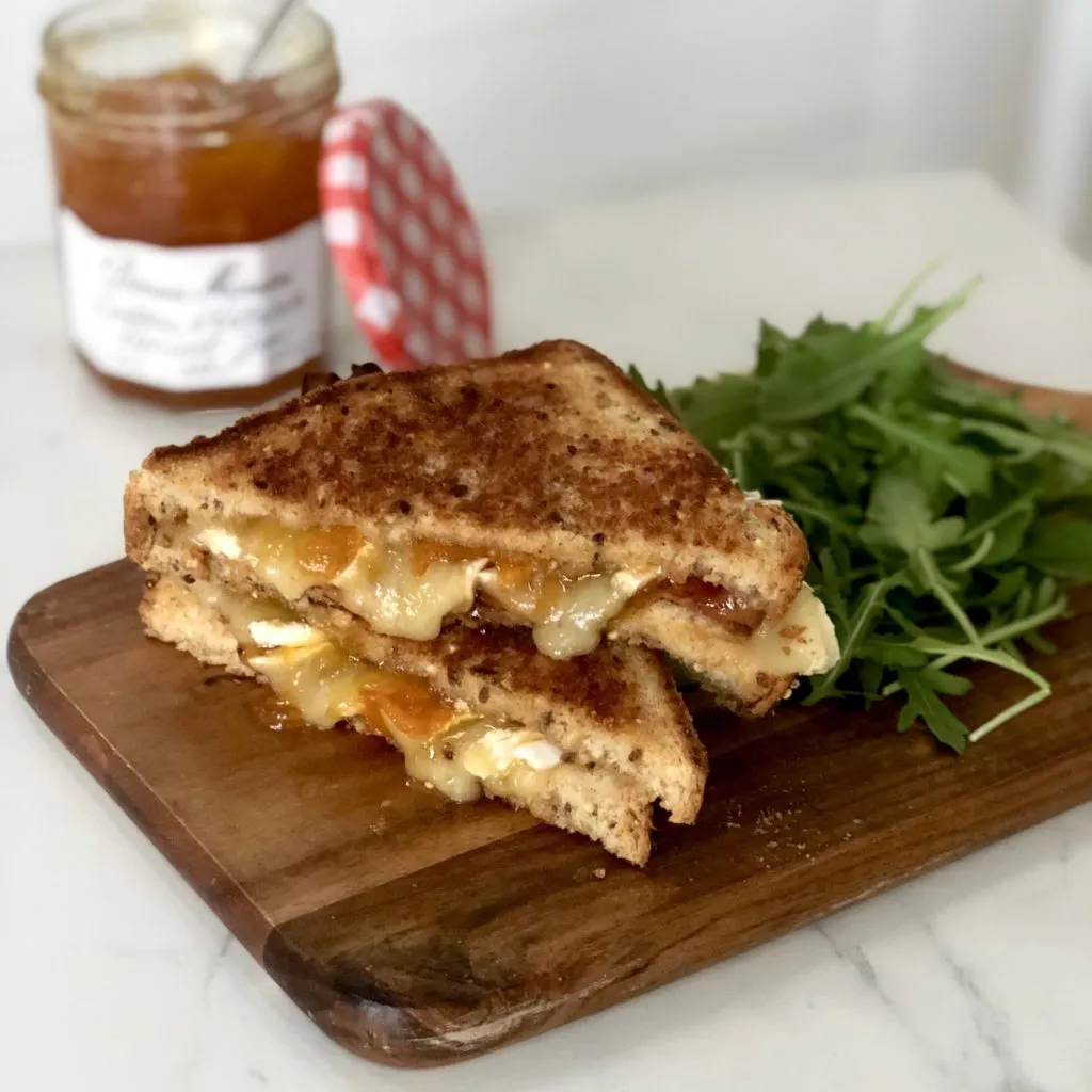 Broiled Apricot And Cheese Toast