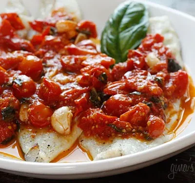 Broiled Fish With Summer Grape Tomato Sauce