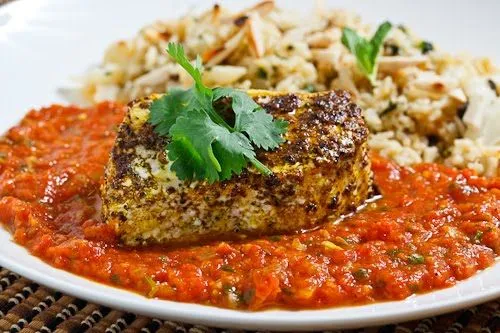 Broiled Halibut With Garam Masala And Mint