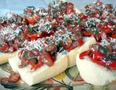 Bruschetta With Roasted Red Peppers Yummy