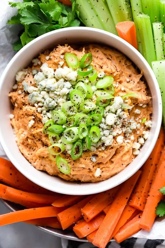 Buffalo Chicken Dip Slow Cooker, Oven And Instant Pot Directions