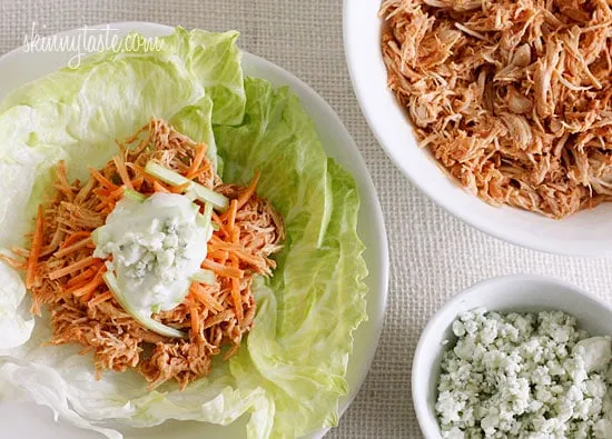 Buffalo Chicken Lettuce Wraps Slow Cooker, Instant Pot