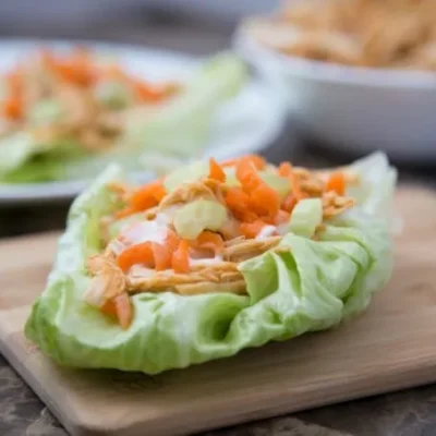 Buffalo Chicken Lettuce Wraps Slow Cooker