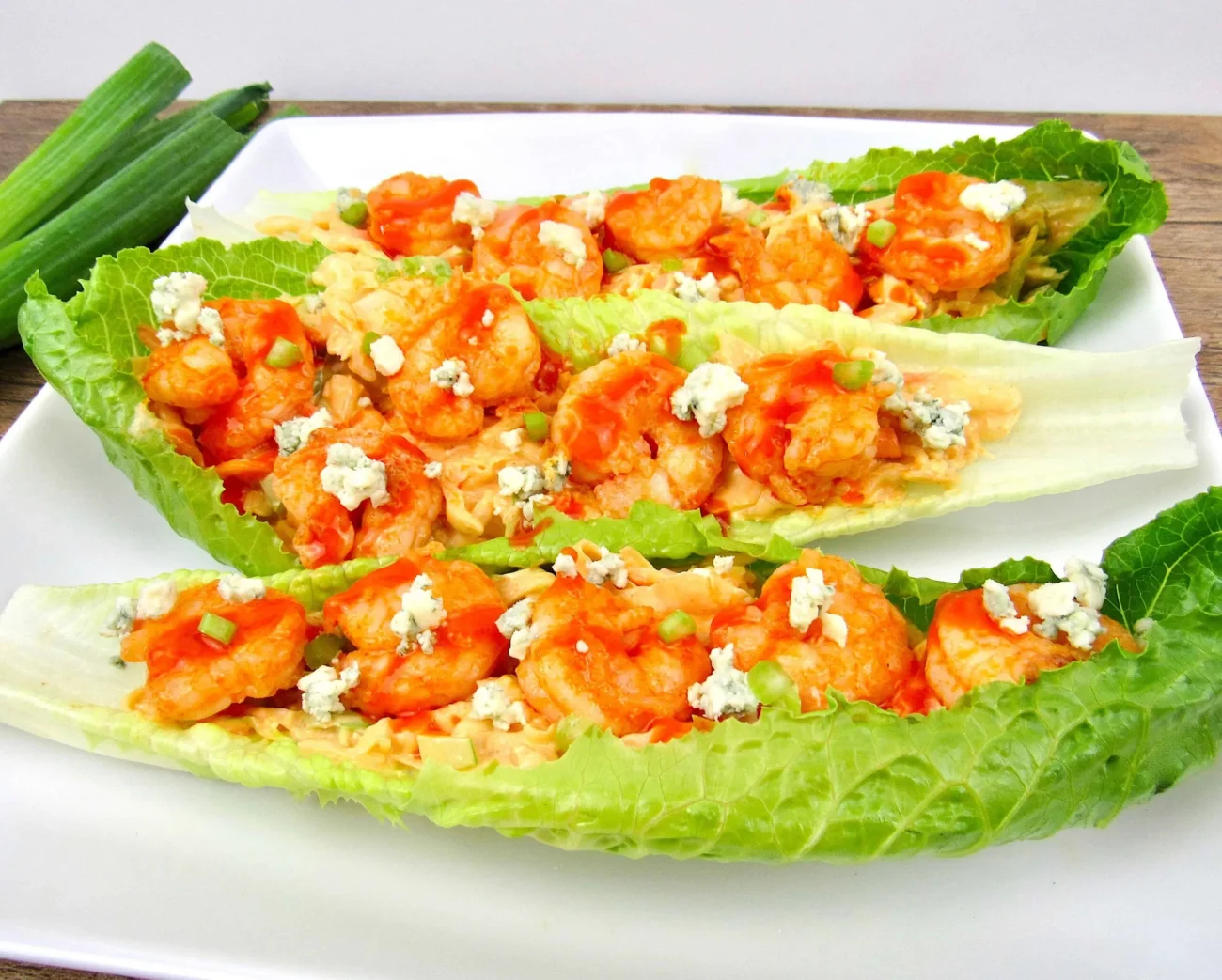 Buffalo Shrimp Lettuce Wraps