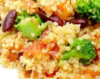 Bulgur Pilaf With Broccoli And Peppers