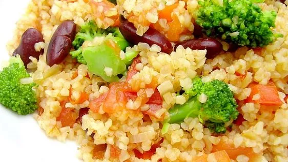 Bulgur Pilaf With Broccoli And Peppers