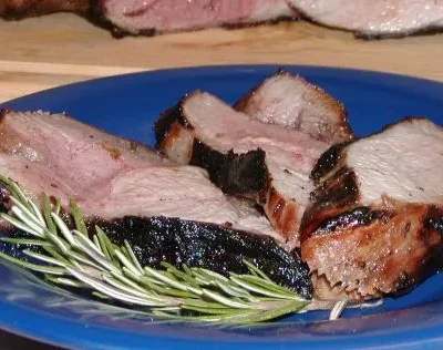 Butterflied Leg Of Lamb With Lots Of Garlic And