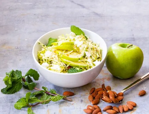 Cabbage, Apple And Almond Slaw