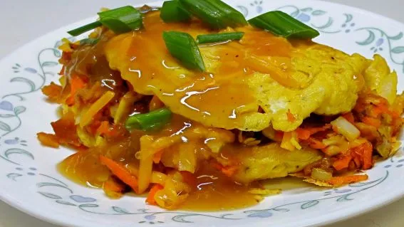 Cabbage Omelette With Sauce, Very