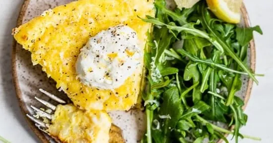 Cacio E Pepe Frittata With Cauliflower And Lemony Yogurt