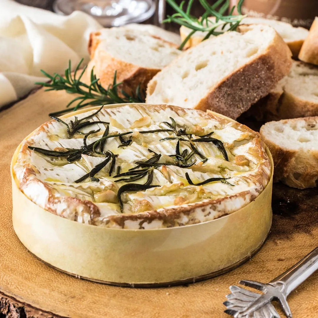 Camembert Baked In The Box With Garlic