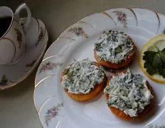 Canapes With Green Spread